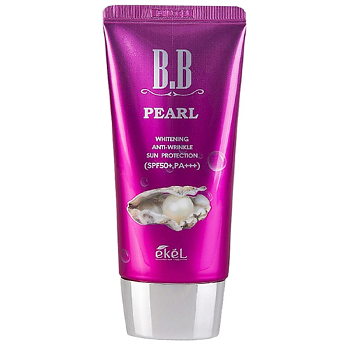 BB крем для лица EKEL Тональный ББ крем с  Жемчугом Антивозрастной BB Cream SPF50+ PA+++ цена и фото