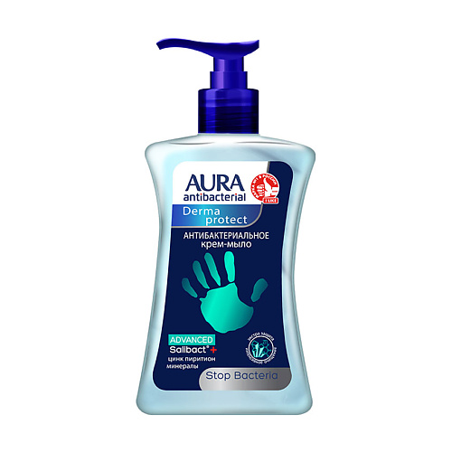 Средства для ванной и душа AURA Antibacterial Крем-мыло антибактериальное Derma Protect Soft 250