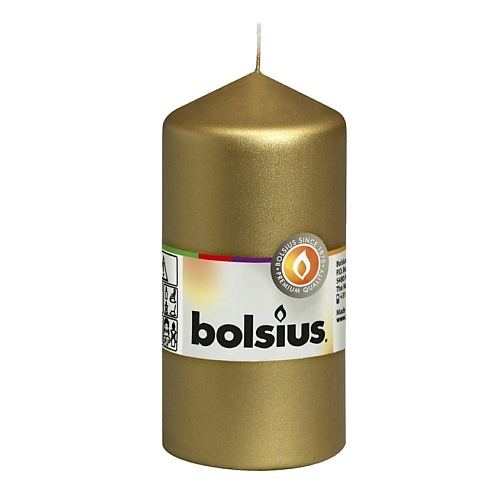 bolsius bolsius свечи столовые bolsius classic кремовые Свеча BOLSIUS Свеча столбик Classic золотая