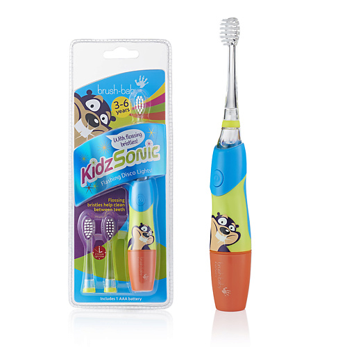 BRUSH-BABY Зубная щетка звуковая KidzSonic, 3-6 лет brush baby щетка жевательная зубная силиконовая chewable toothbrush