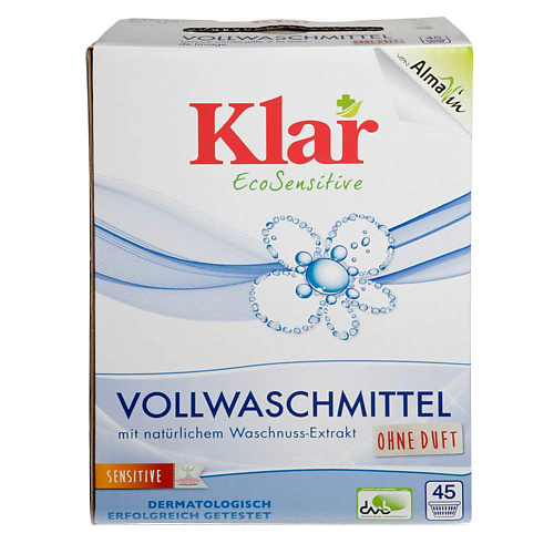 KLAR Стиральный порошок на мыльном орехе для белого и прочноокрашенного белья 2475