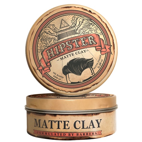 HIPSTER Matte Clay Глина для укладки волос с сильной фиксацией и матовым эффектом 100 hipster matte paste паста для укладки волос со средней фиксацией и матовым эффектом 100