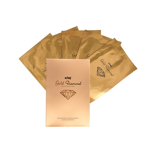 цена Набор масок для лица KIMS Набор гидрогелевых золотых масок для лица Gold Diamond Hydro-Gel Face Mask