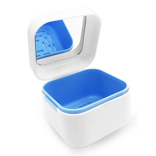 Dentalpik Контейнер для хранения протезов с зеркалом DP2, голубой