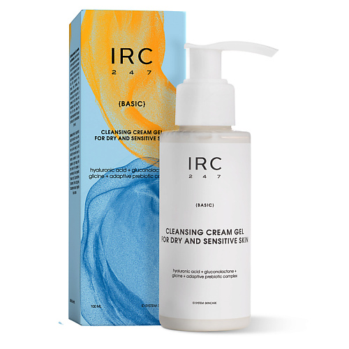 Гель для умывания IRC 247 Очищающий пенящийся крем - гель для сухой и чувствительной кожи с гиалуроновой кислотой цена и фото