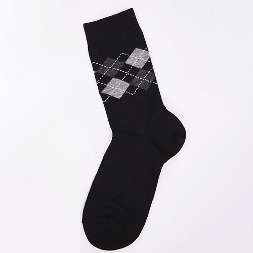 Носки WOOL&COTTON Носки мужские интарсия Черные мужские черные носки