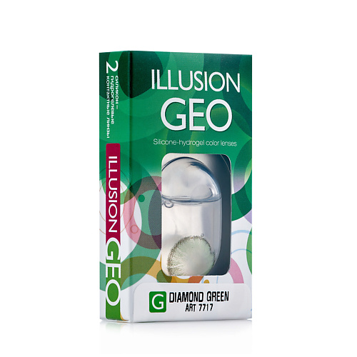 

ILLUSION Цветные контактные линзы ILLUSION GEO Diamond green, Цветные контактные линзы ILLUSION GEO Diamond green