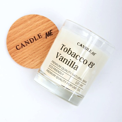 CANDLE ME Свеча ароматическая из натурального воска - Tobacco & Vanilla / Табак и Ваниль 225 aromako свеча vanilla 250