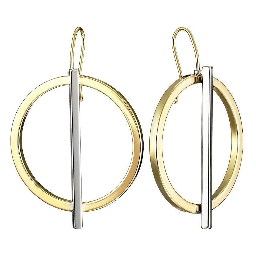 UVI JEWELLERY Двухцветные серьги трансформеры Круги купить по низким ...