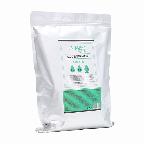 LA MISO Маска альгинатная с зеленым чаем 1000 ночная маска пудинг с зеленым чаем антистресс и регенерация