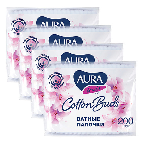 AURA Beauty Ватные палочки 800 ватные палочки aura комплект 100 шт