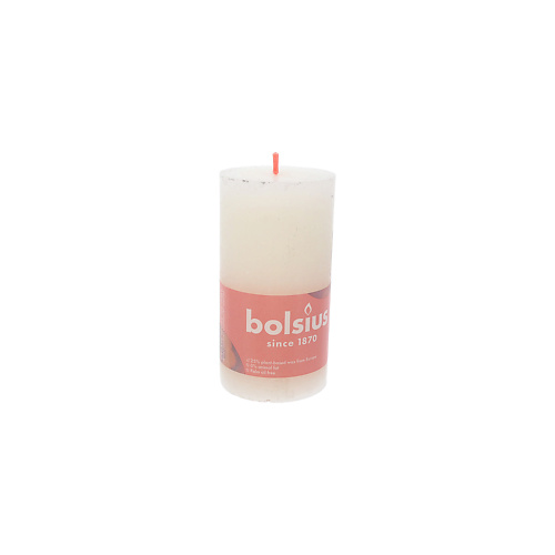 BOLSIUS Свеча рустик Shine белая 415 свеча цилиндр свадебная влюбленные 14х6 5см белая 48 ч домашний очаг