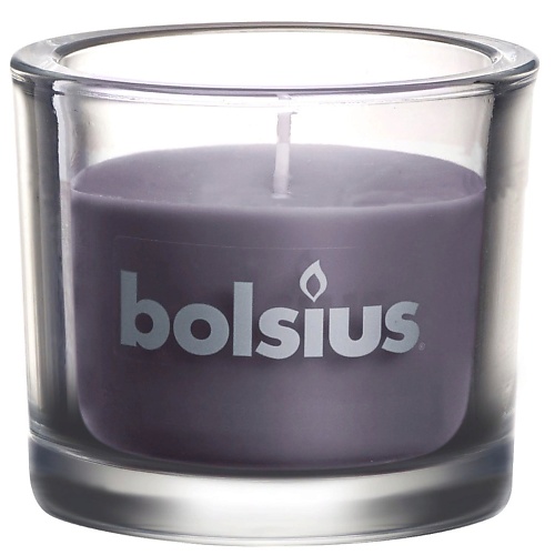 BOLSIUS Свеча в стекле Classic темно-серая 764 bolsius свеча столбик classic серебряная 254