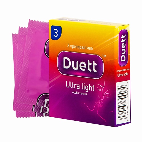 DUETT Презервативы Ultra light 3 презервативы vizit ultra lights ультратонкие 3 шт