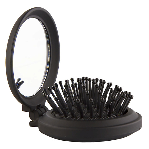 LADY PINK Щетка для волос BASIC mini black массажная круглая soft touch широкая щетка тоннельная двухсторонняя с покрытием soft touch