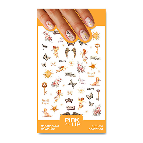 Наклейки для ногтей PINK UP Наклейки для ногтей переводные DECOR 2D слайдер для ногтей наклейки для ногтей 3d наклейки со звездами переводные наклейки для ногтей самодельные украшения для ногтей золотые и