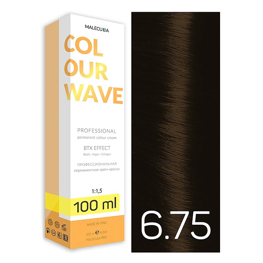 

MALECULA Профессиональная перманентная крем-краска Colour Wave 6.75 Темный Какао Блонд