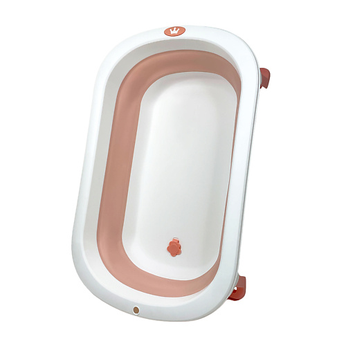 LALA-KIDS Детская складная ванночка для купания новорожденных, детская ванночка силиконовая, розовая MPL122301 - фото 1