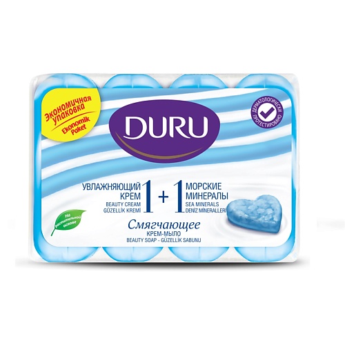 Средства для ванной и душа DURU Туалетное крем-мыло 1+1 Увлажняющий крем & Морские минералы 4