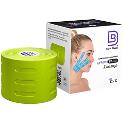 Перфорированный кинезио тейп для лица BB LYMPH Face 5см * 5м, лайм