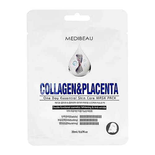 MEDIBEAU Маска для лица с коллагеном и плацентой (укрепляющая)
