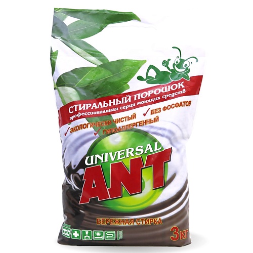 ANT Стиральный порошок Universal концентрированный 3000 purox universal универсальный стиральный порошок 3000