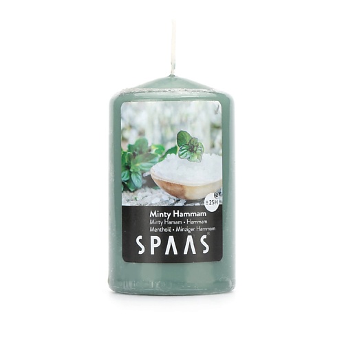 SPAAS Свеча-столбик ароматическая Мятный хаммам 1 spaas свеча ароматическая в стакане ванильный пирог 1