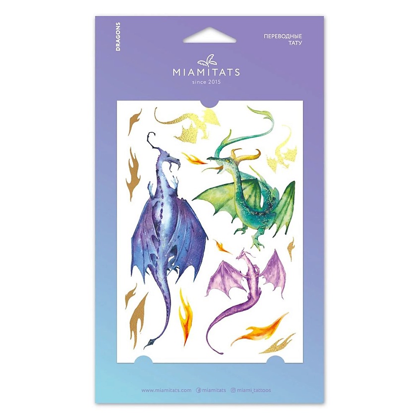 Изображение товара MIAMITATS Переводные тату Dragons, 1 шт.