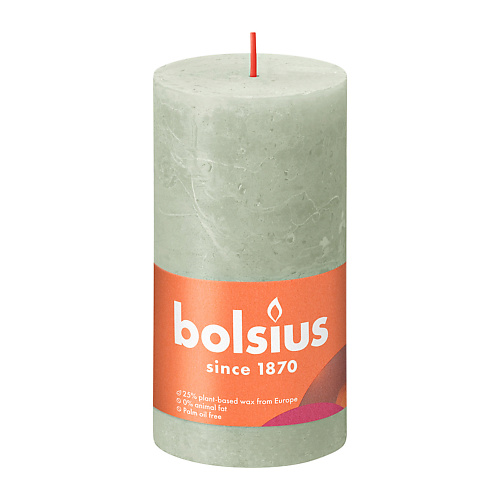BOLSIUS Свеча рустик Shine туманный зеленый 415 bolsius свеча рустик shine ущий розовый 260