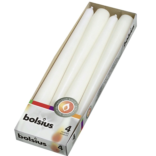 BOLSIUS Свечи конусные Bolsius Classic белые bolsius свечи плавающие bolsius classic кремовые
