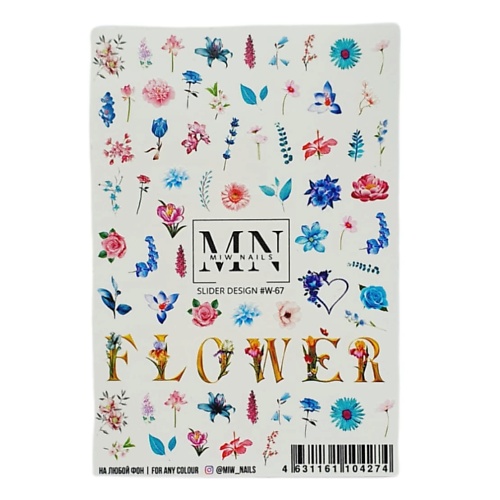 Слайдеры MIW NAILS Слайдер дизайн для маникюра цветы