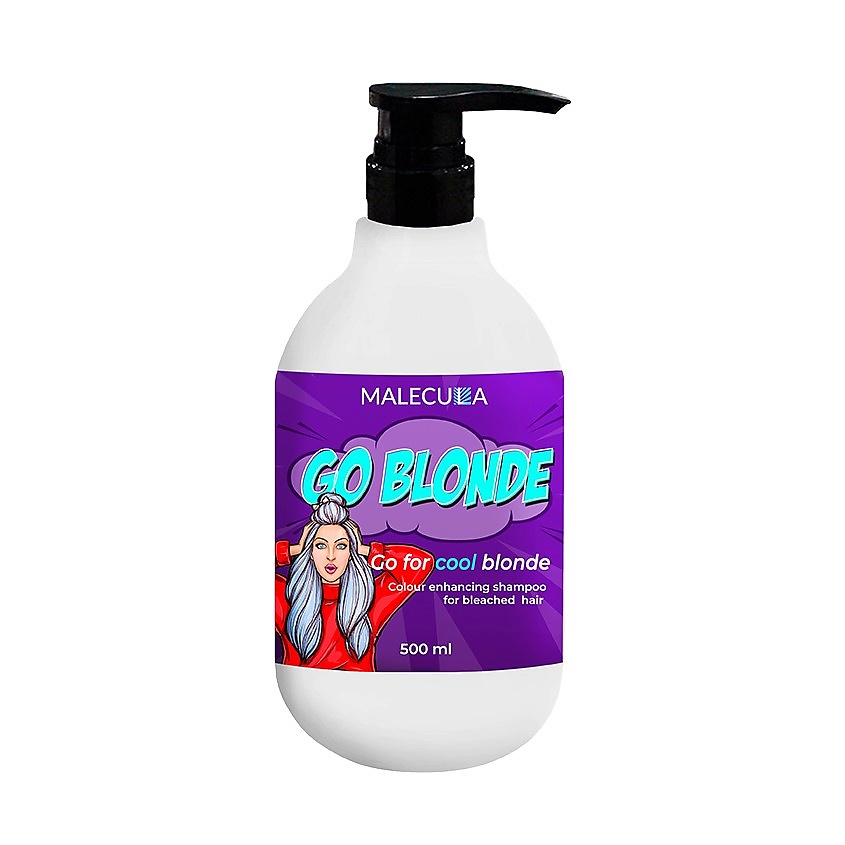 

MALECULA Оттеночный шампунь для осветленных волос GO BLONDE