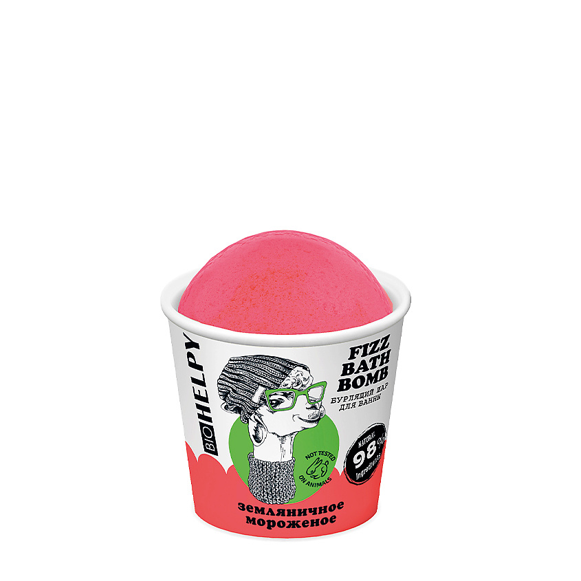 Бурлящий шар для ванны Земляничное мороженое