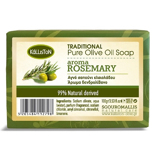 Средства для ванной и душа KALLISTON Мыло Traditional Rosemary натуральное оливковое РОЗМАРИН 100