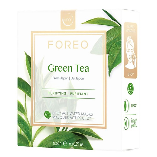 FOREO Очищающая маска для лица Green Tea для UFO 9 tonymoly маска тканевая для лица очищающая с экстрактом зеленого чая