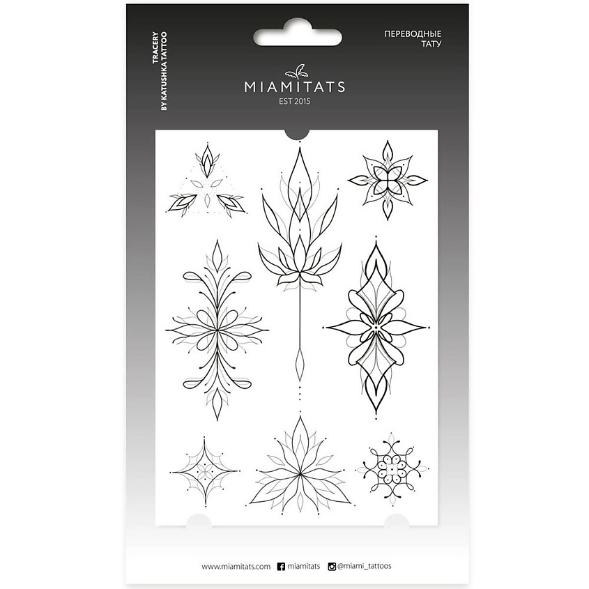 Изображение товара MIAMITATS Переводные мини-тату Tracery универсальные яркие дизайн 1 шт.