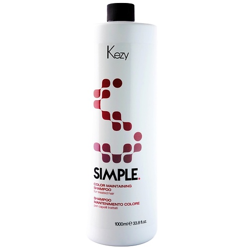kezy шампунь simple moisturizing 1000 мл Шампунь для волос KEZY Шампунь для поддержания цвета окрашенных волос c биотином, SIMPLE