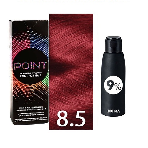 POINT Краска для волос, тон №8.5, Блондин красный + Оксид 9%