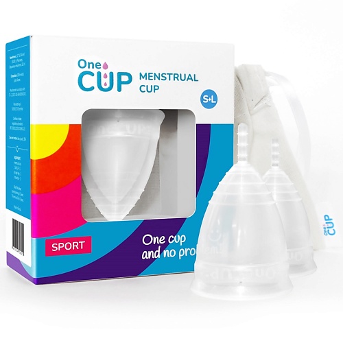 ONECUP Набор менструальных чаш SPORT прозрачный размеры S и L