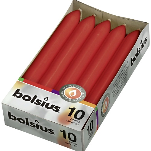 BOLSIUS Свечи столовые Bolsius Classic красные