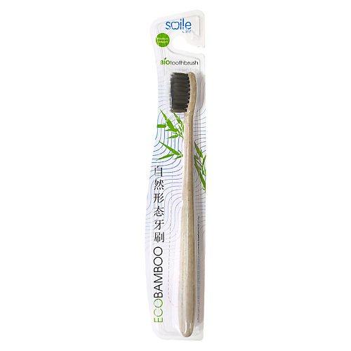 Купить SMILE CARE Зубная щетка ECO BAMBOO с ручкой из соломы пшеницы средняя