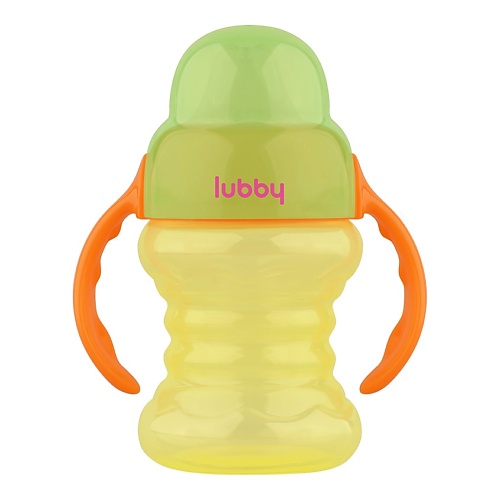 Бутылочка для детей LUBBY Поильник-непроливайка с мягким силиконовым носиком, от 6 месяцев