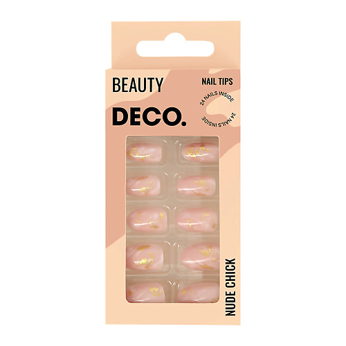 фото Deco. набор накладных ногтей nude chick pink marble