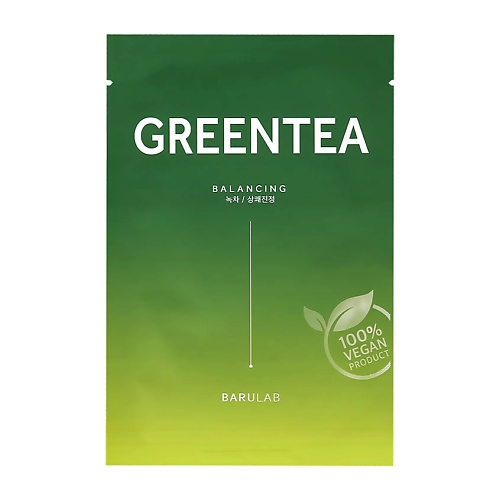 BARULAB Маска для лица с экстрактом зеленого чая (тонизирующая и увлажняющая)