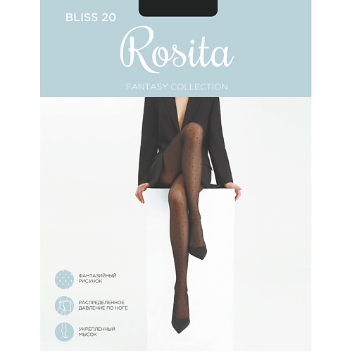 ROSITA Колготки женские Bliss 20 Черный Размер: 2 носки снеговики размер m 3 4х7 см нескользящие набор 4 шт голубые
