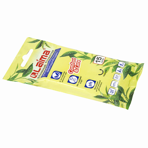 LAIMA Салфетки влажные с экстрактом зеленого чая 15
