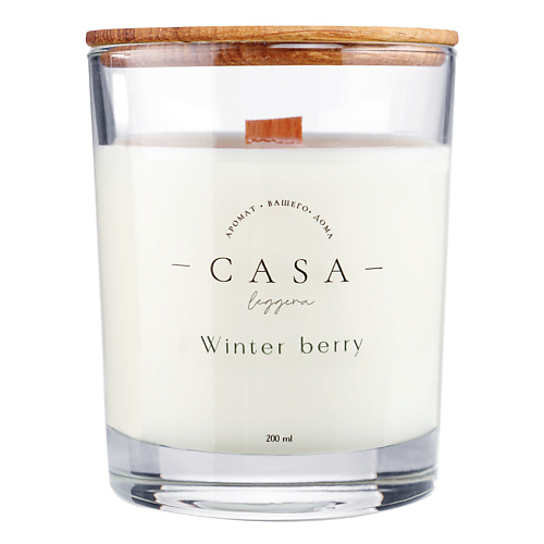 CASA LEGGERA Свеча в стекле Winter berry 200 ваза нарцисс с росписью на проз стекле d 7см 10х23 см