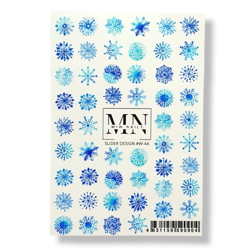 MIW NAILS Слайдер дизайн для маникюра снегурочки