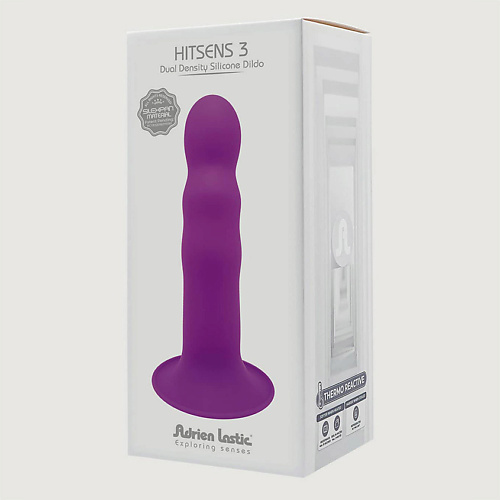Секс-игрушки ADRIEN LASTIC Дилдо на присоске с двойной плотностью с рельефной головкой HITSENS 03 LILA