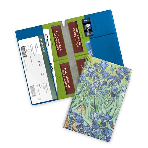 FLEXPOCKET Семейный туристический органайзер с принтом на обложке flexpocket семейный туристический органайзер на 4 паспорта